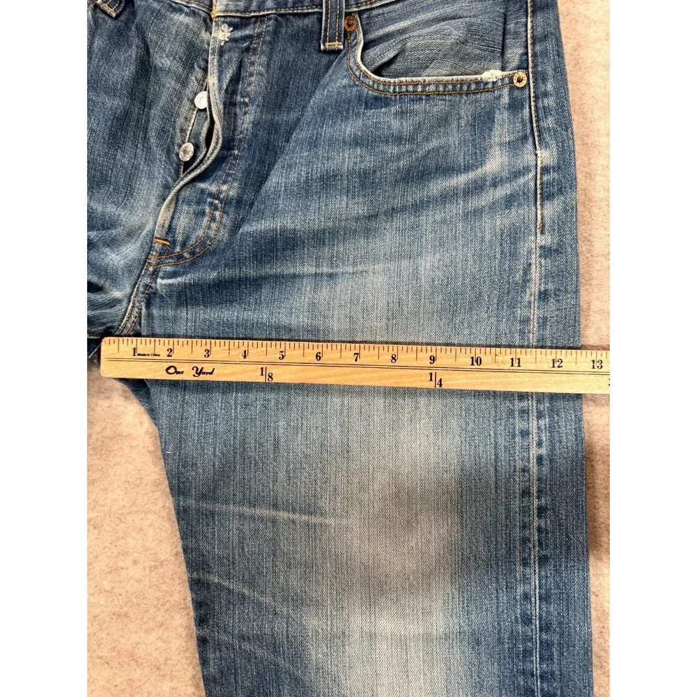 Levi's 501 Original Jeans Mens 36x32 Blue Denim Red Tab Button Fly Straight Leg
